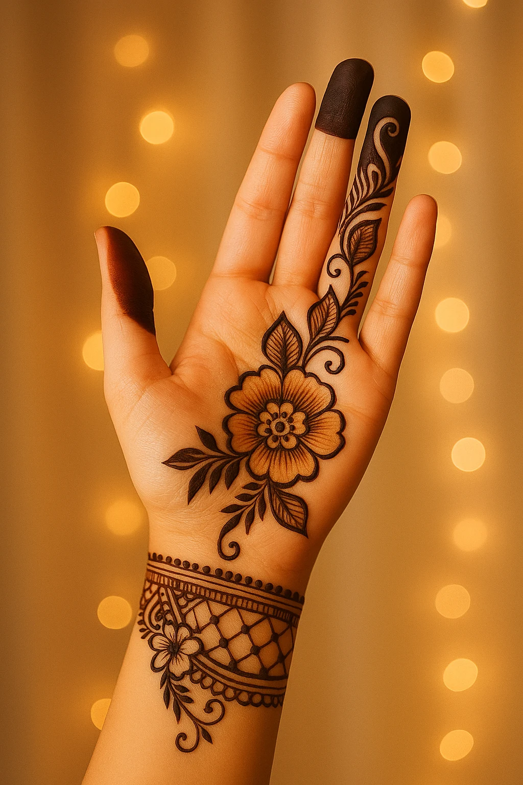 easy floral mehndi or henna design