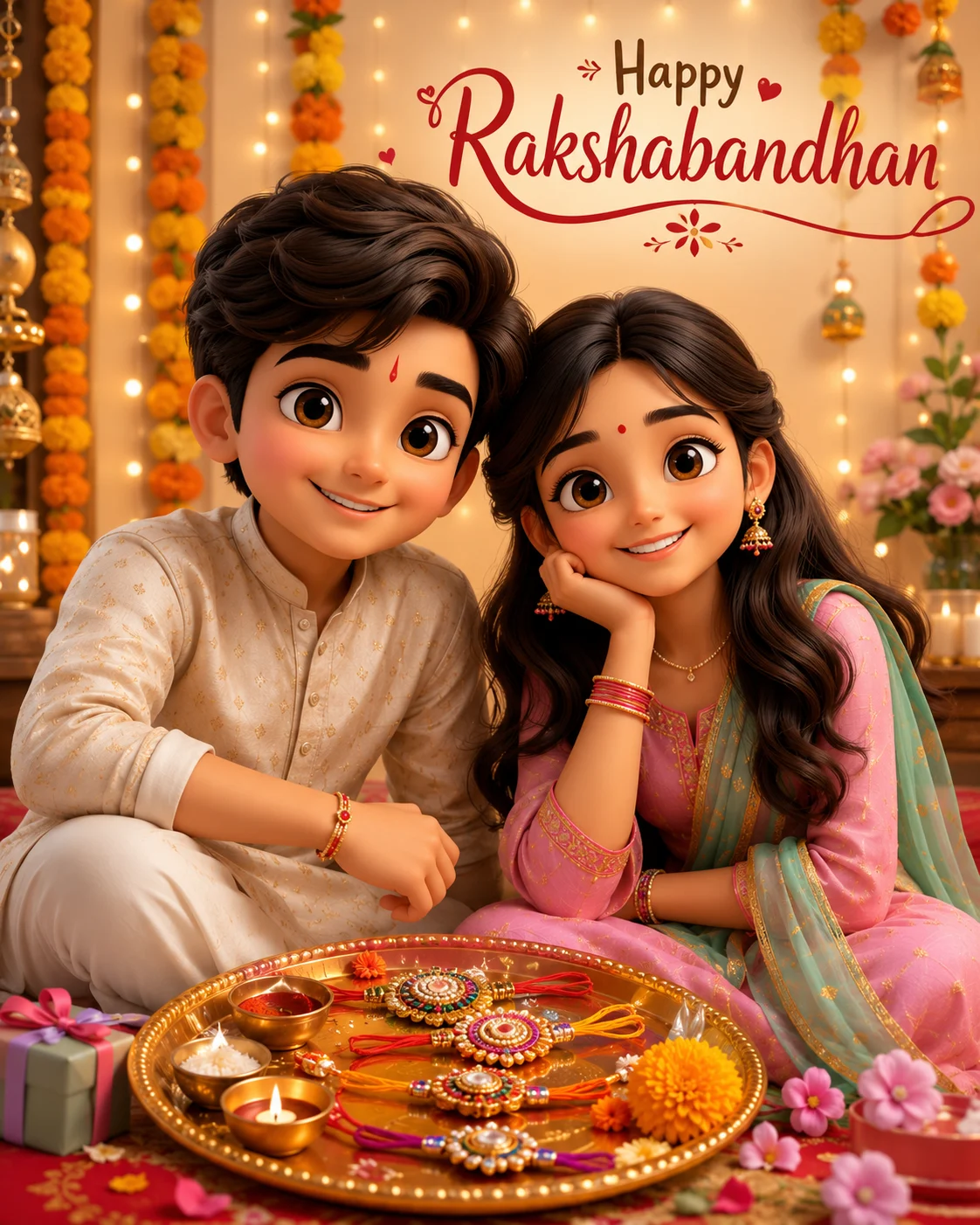 rakhi celebration with beautiful outfits