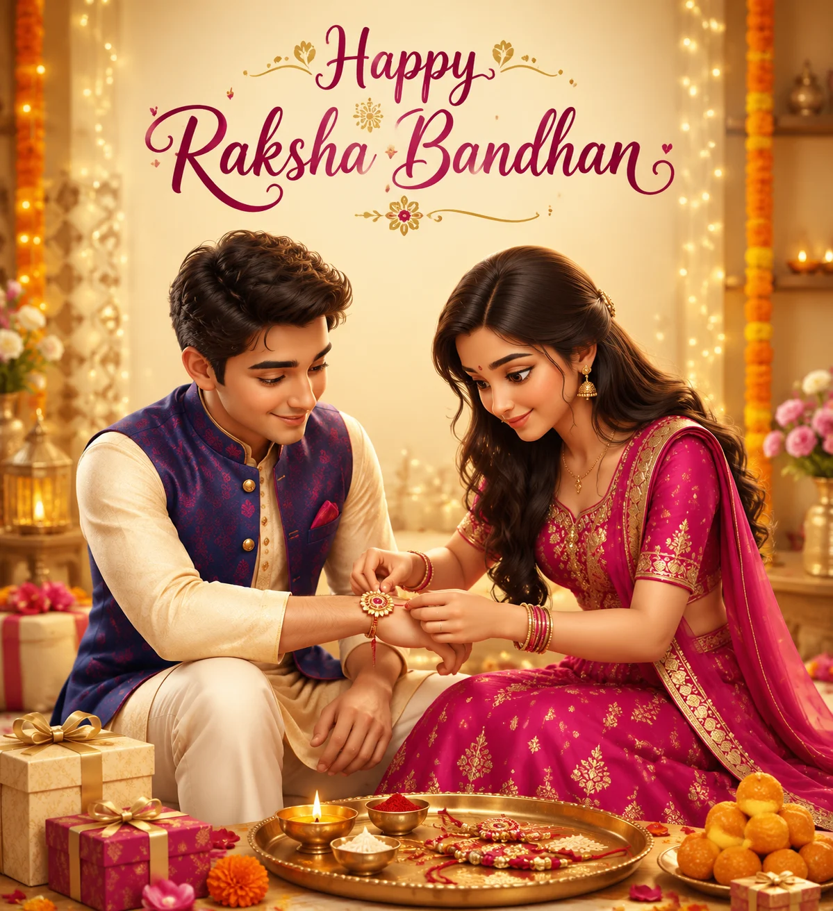 raksha bandhan celebrate by brother and sister