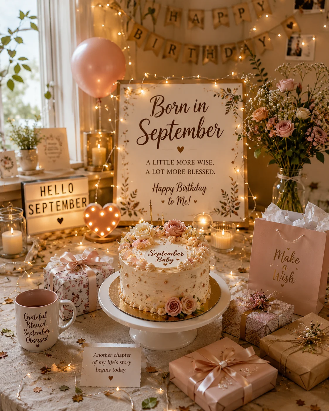Cute September born baby