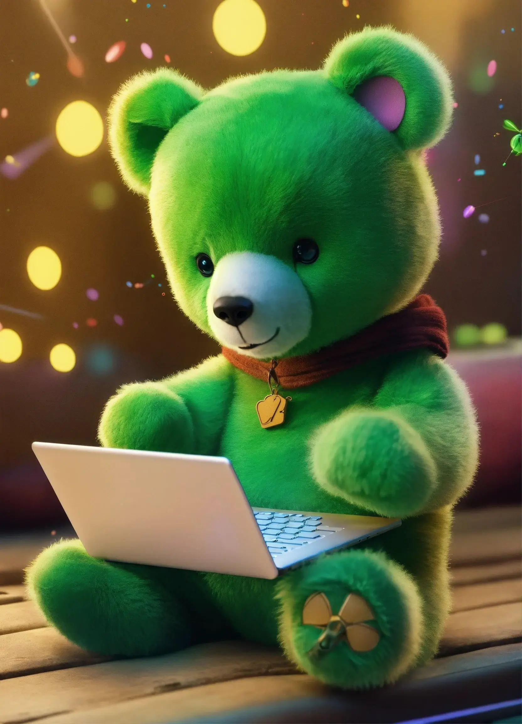 a cute green teddy image